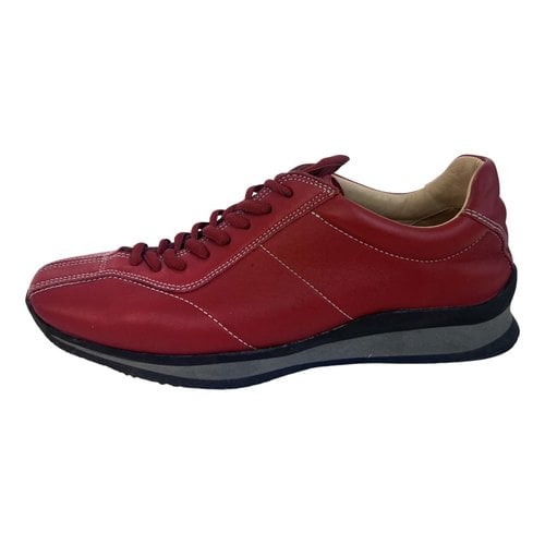 Pre-owned Prada Cloudbust Leather Trainers In Red