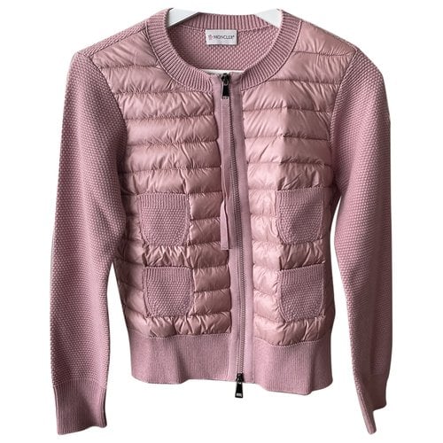 Pre-owned Moncler Wool Cardigan In Pink