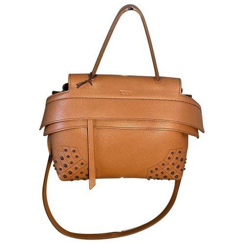 Pre-owned Tod's Wave Leather Handbag In Orange