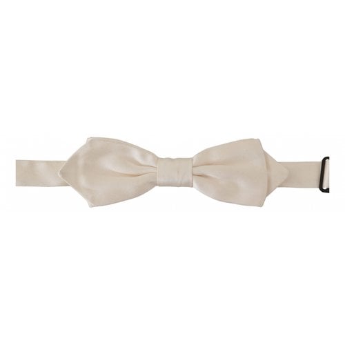 Pre-owned Dolce & Gabbana Silk Tie In White