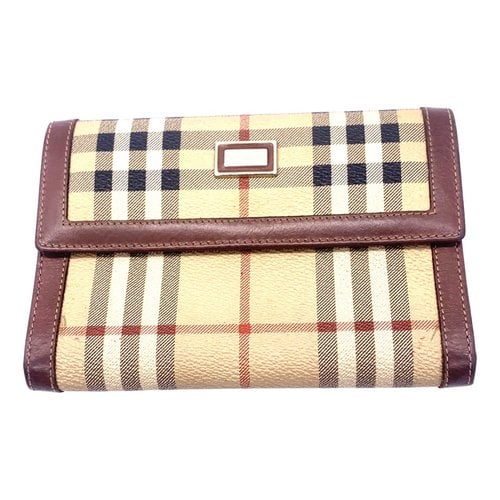 Pre-owned Burberry Cloth Wallet In Brown