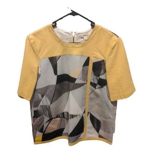 Pre-owned Helmut Lang Leather Top In Yellow
