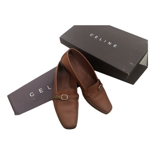 Pre-owned Celine Leather Flats In Brown