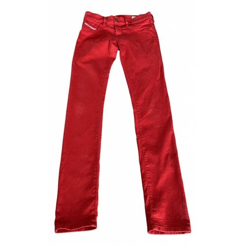 Pre-owned Diesel Slim Jeans In Red