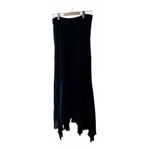 Pre-owned Massimo Dutti Maxi Skirt In Blue