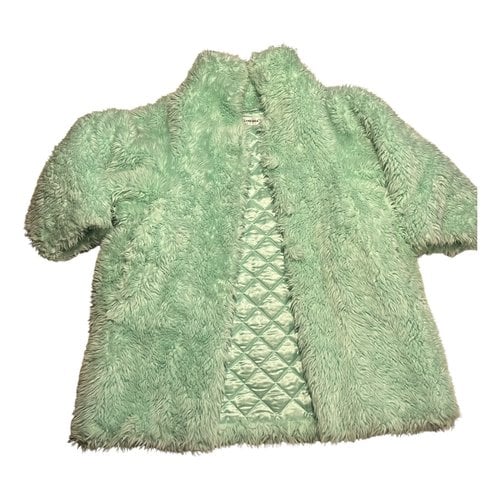 Pre-owned Balenciaga Faux Fur Coat In Green