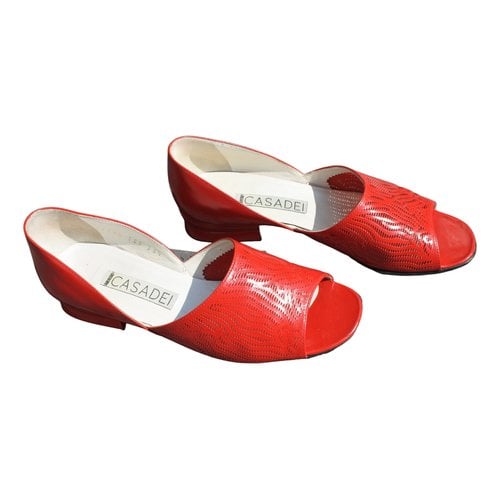 Pre-owned Casadei Leather Sandals In Red