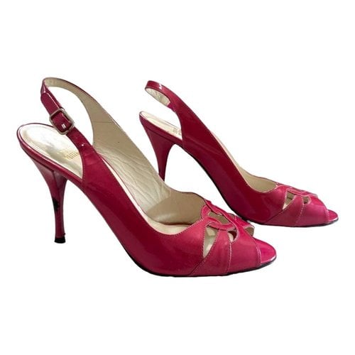 Pre-owned Stuart Weitzman Patent Leather Sandals In Pink