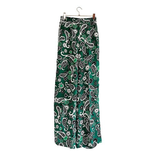 Pre-owned Dorothee Schumacher Silk Trousers In Green