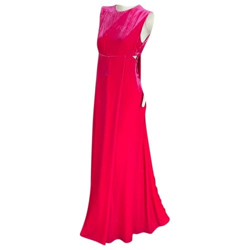 Pre-owned Valentino Velvet Maxi Dress In Pink