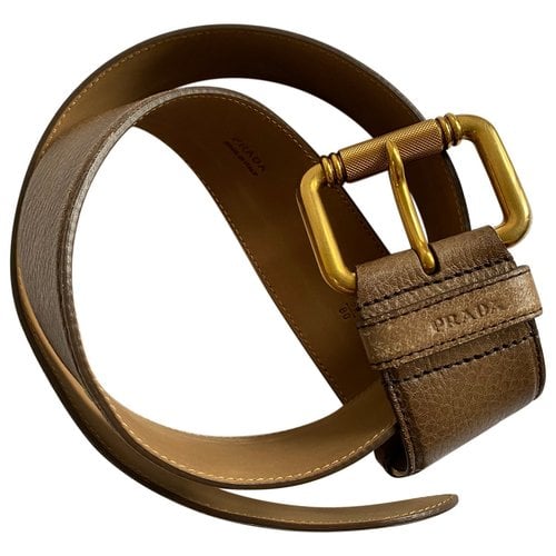 Pre-owned Prada Leather Belt In Metallic