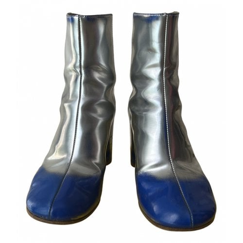 Pre-owned Maison Margiela Leather Ankle Boots In Silver