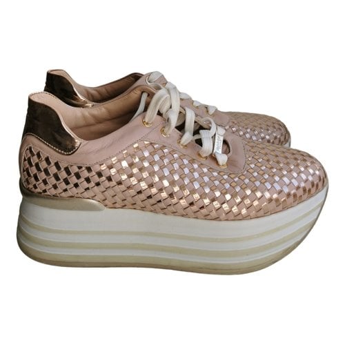 Pre-owned Baldinini Leather Trainers In Pink