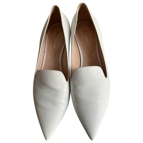 Pre-owned Nicholas Kirkwood Leather Flats In White