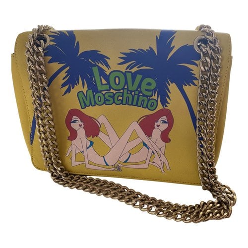 Pre-owned Moschino Love Handbag In Yellow