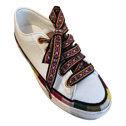 Pre-owned Etro Leather Trainers In White
