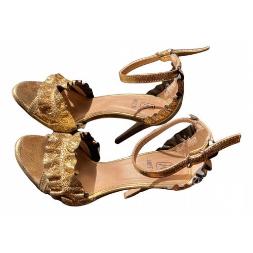 Pre-owned Aniye By Leather Sandals In Gold