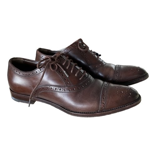 Pre-owned Sergio Rossi Leather Lace Ups In Brown
