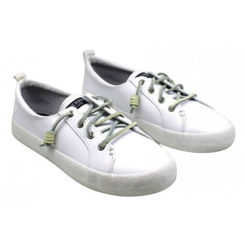 Pre-owned Sperry Leather Trainers In White