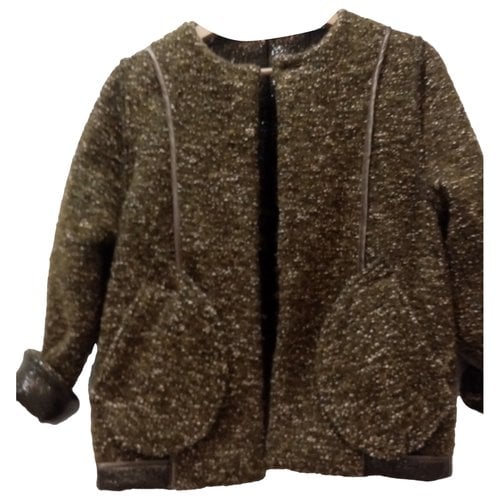 Pre-owned Sessun Tweed Jacket In Khaki