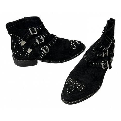 Pre-owned Berenice Ankle Boots In Black
