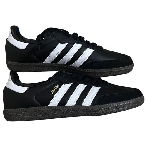 Pre-owned Adidas Originals Samba Leather Trainers In Black