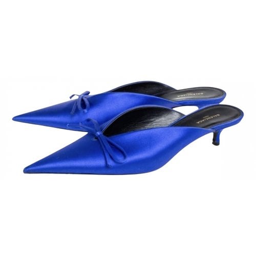 Pre-owned Balenciaga Knife Cloth Mules In Blue