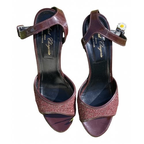 Pre-owned Robert Clergerie Leather Sandals In Burgundy