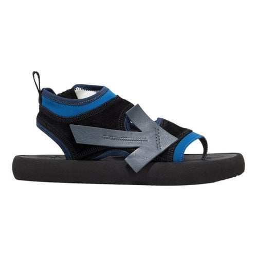 Pre-owned Off-white Leather Sandal In Blue