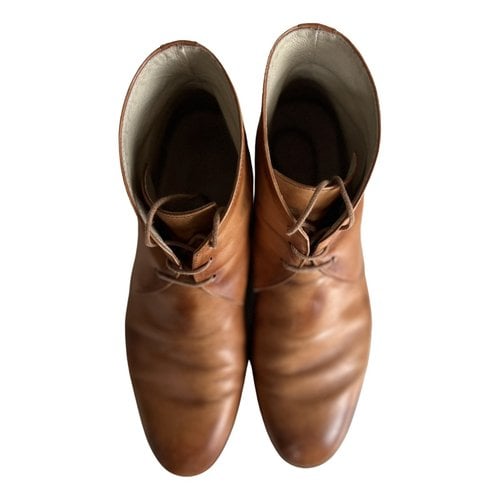 Pre-owned Ymc You Must Create Leather Boots In Camel