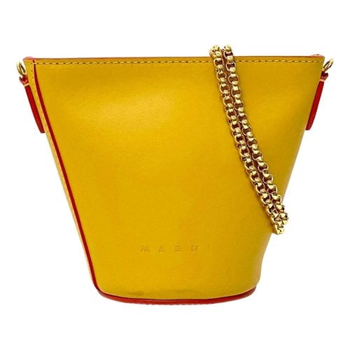 Pre-owned Marni Leather Mini Bag In Yellow