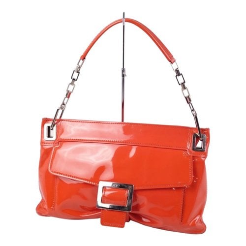 Pre-owned Roger Vivier Patent Leather Handbag In Orange