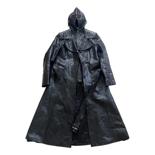 Pre-owned Vetements Leather Parka In Black