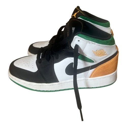 Pre-owned Jordan 1 Leather High Trainers In Green