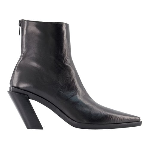 Pre-owned Ann Demeulemeester Leather Ankle Boots In Black