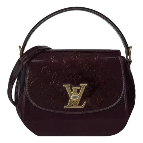 Pre-owned Louis Vuitton Pasadena Patent Leather Handbag In Purple