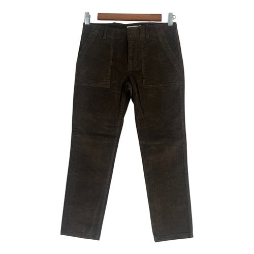 Pre-owned Nili Lotan Straight Pants In Brown