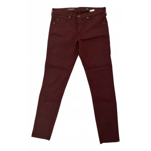 Pre-owned Adriano Goldschmied Slim Jeans In Burgundy