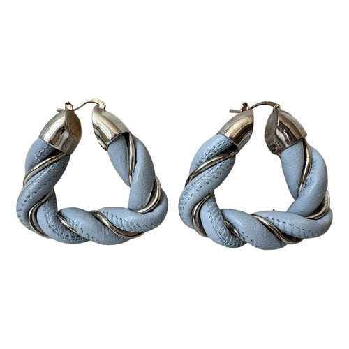 Pre-owned Bottega Veneta Twist Silver Earrings In Blue