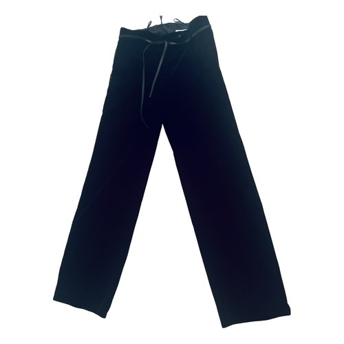 Pre-owned Saint Laurent Velvet Straight Pants In Black