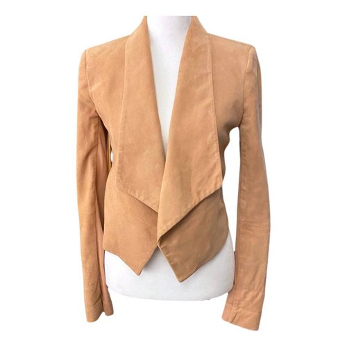 Pre-owned Alice And Olivia Leather Blazer In Pink