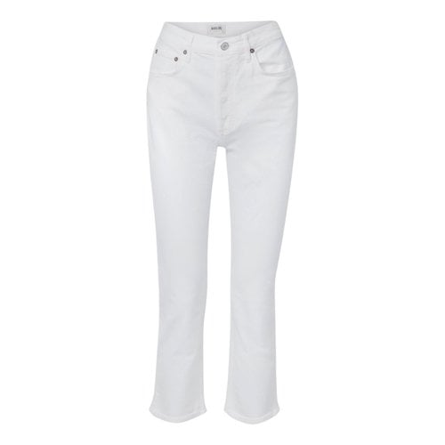 Pre-owned Agolde Straight Jeans In White