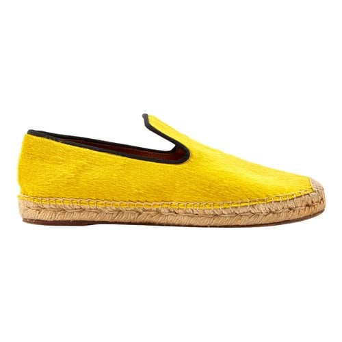 Pre-owned Celine Leather Espadrilles In Yellow