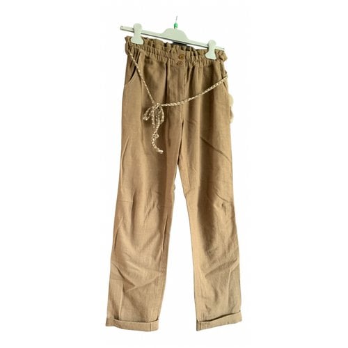 Pre-owned My Sunday Morning Large Pants In Camel