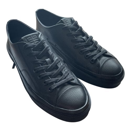 Pre-owned Givenchy Leather Low Trainers In Black