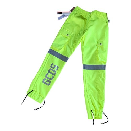 Pre-owned Gcds Straight Pants In Yellow