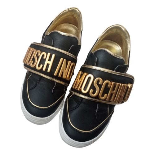 Pre-owned Moschino Leather Trainers In Multicolour