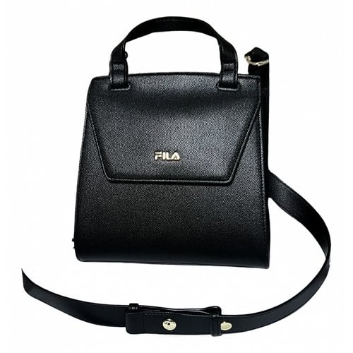 Pre-owned Fila Leather Crossbody Bag In Black