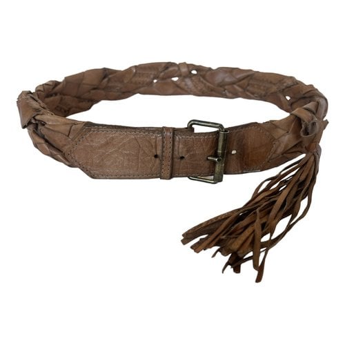 Pre-owned Claude Montana Leather Belt In Camel
