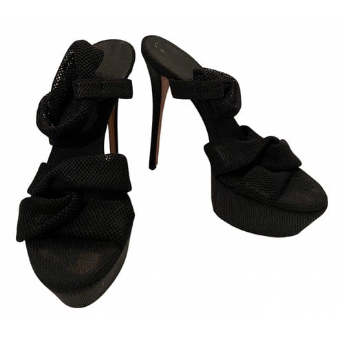 Pre-owned Casadei Cloth Sandals In Black